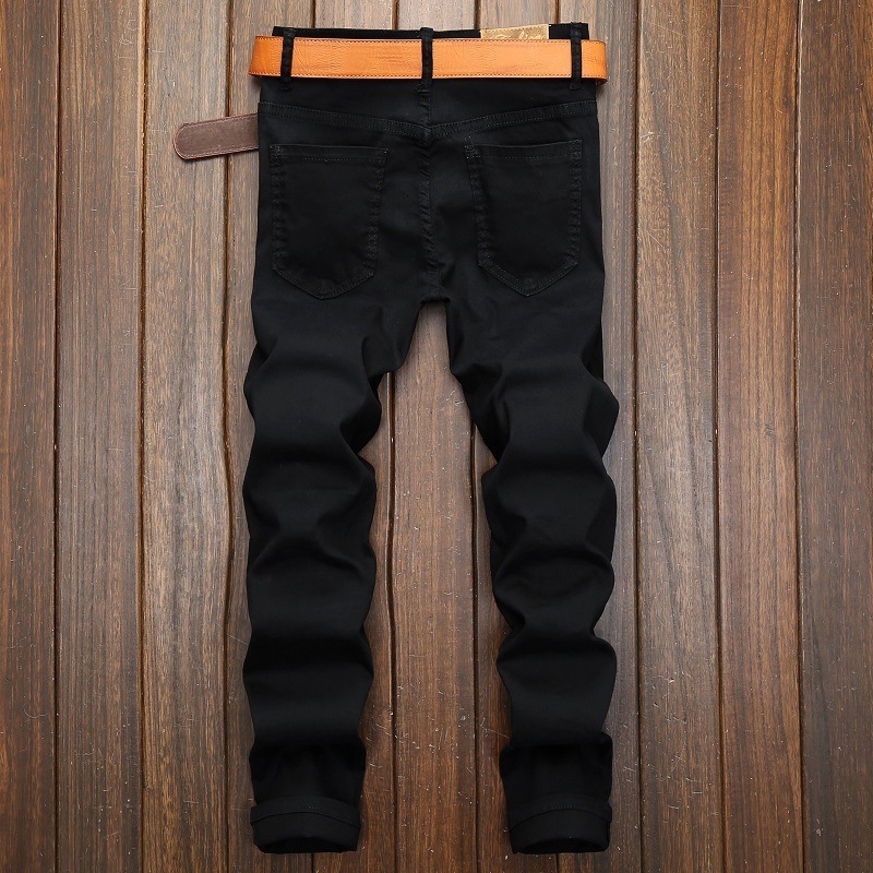 Black zipper decorative casual pants for men 230829