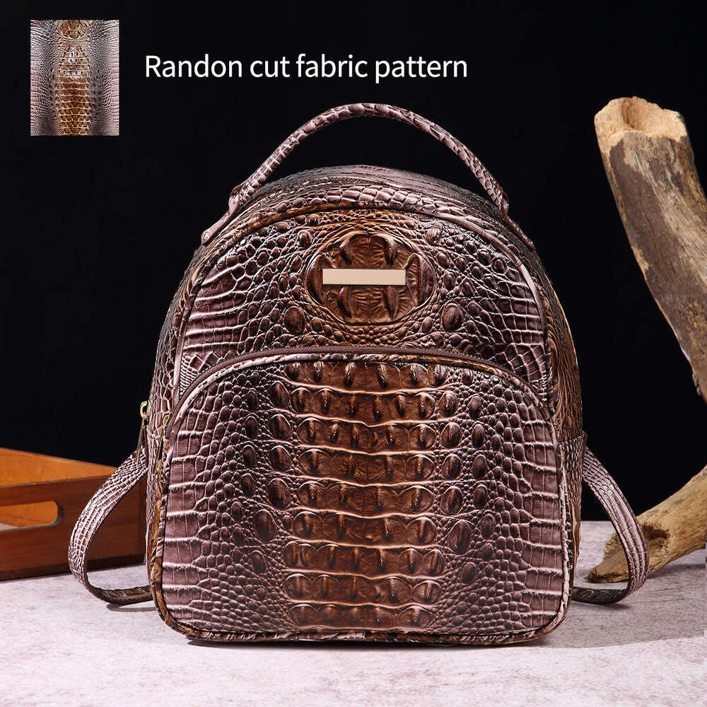 Handheld Double Shoulder Women's Bag Multi Color Crocodile Pattern Brahman