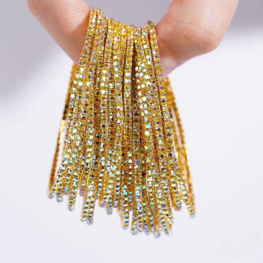 dia studded elastic single row colorful rhinestone womens grip chain full dia bracelet personalized and creative