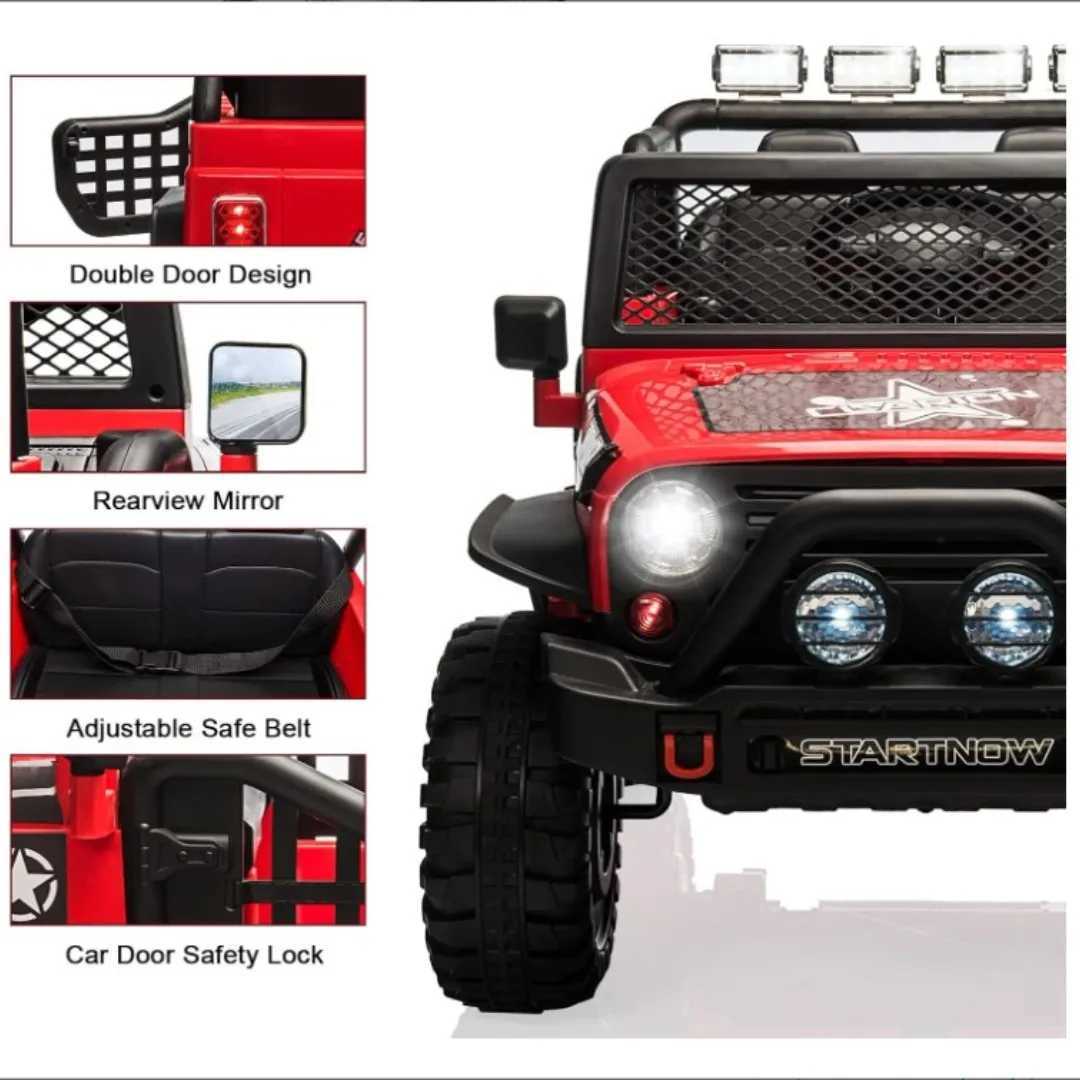 2 Seater Kids Ride on Truck Car 12V Battery Powered Electric Vehicle for Kids w/Remote Spring Suspension LED Light 3 Speeds z250508