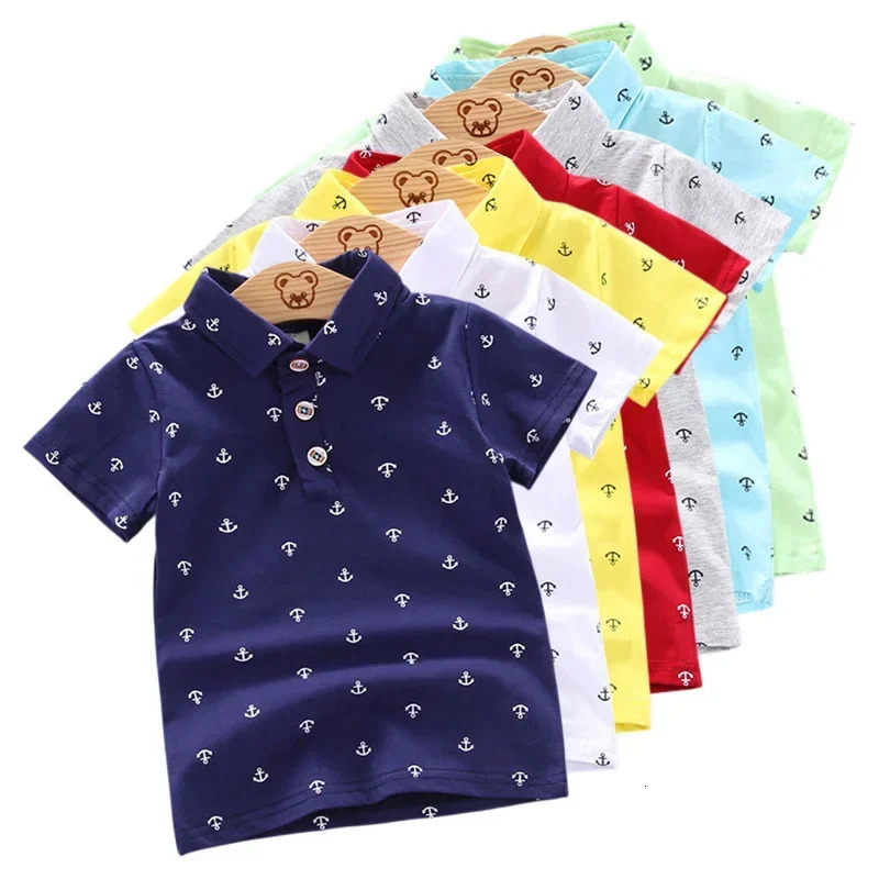 Summer Baby Boys Shirts Short Sleeve Lapel Clothes for Girls Cotton Breathable Kids Tops Outwear 12M-5Y 250508