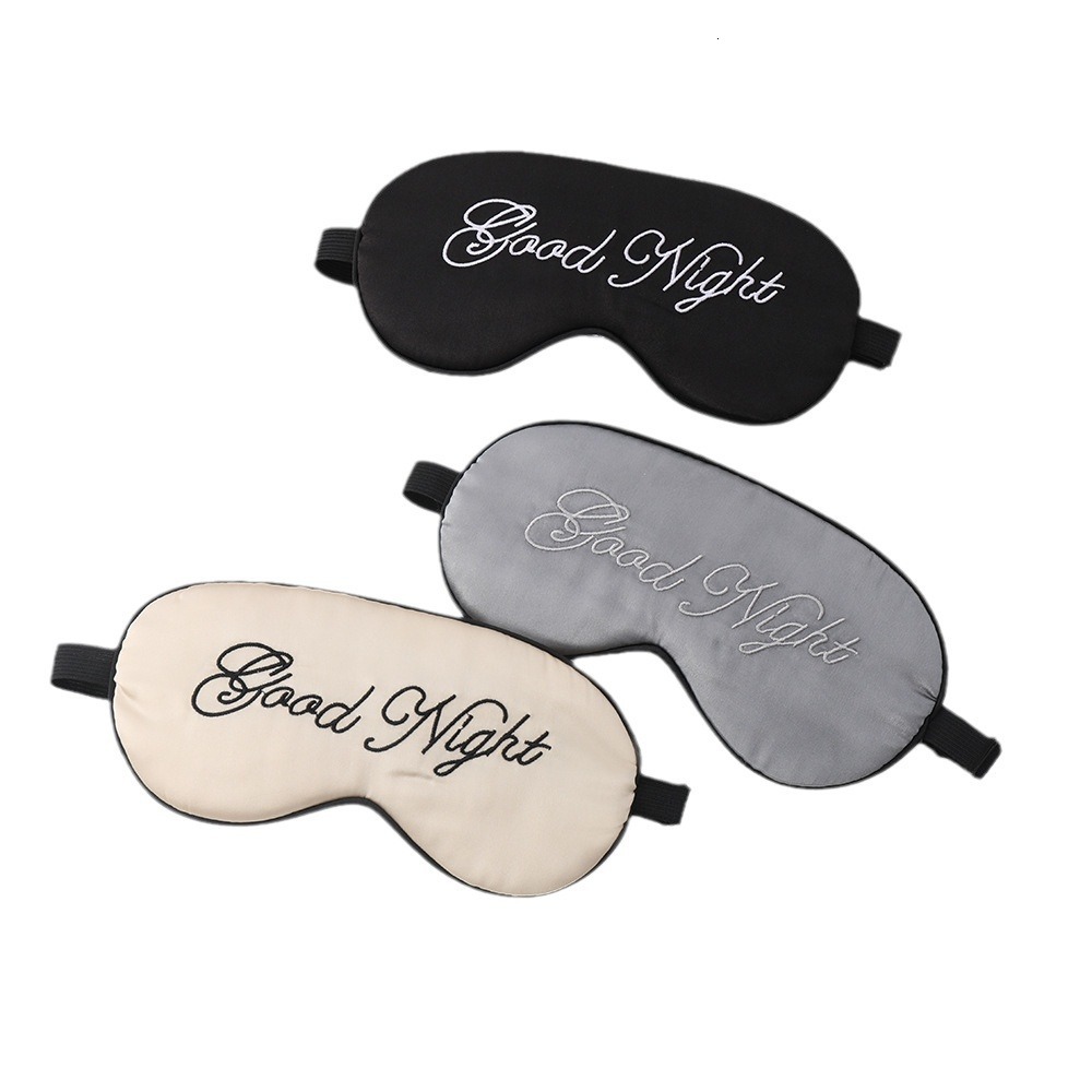 Eye new simulation silk good night letter adjustment buckle shading sleep eye mask portable multi-color