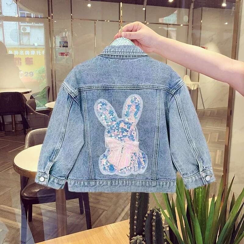 Baby Girls Denim Jacket 3-10 Years Kids Fashion Cardigan Coats Spring Autumn Children Casual Outerwear Long Sleeve Sweet Jackets