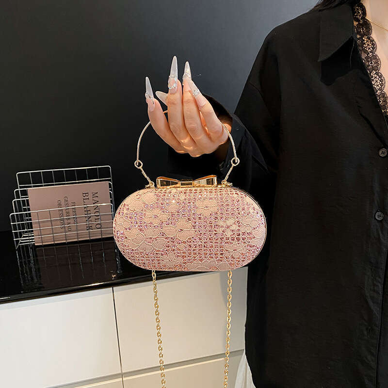 Dinner Bag Texture Handheld Box For Women New Versatile Ins Single Shoulder Crossover Banquet Chain Bar Small Square Bag KQ