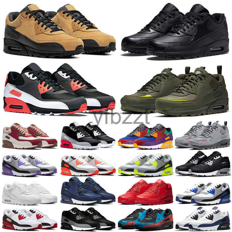 Designer Men 90 Outdoor Sports Shoes Triple White Black Red 90s Wolf Grey Polka Dot Total Orange Laser Blue Runner Hyper Grape Royal Women Trainer Sneakers