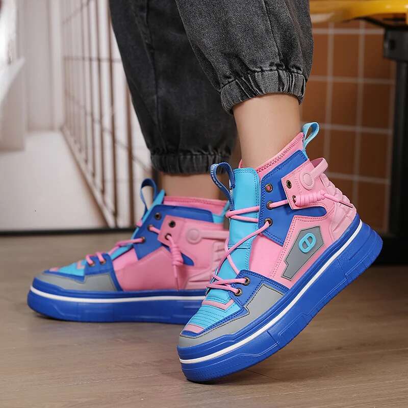 New high top board thick soles increase men's fashion personality all match student sports shoes