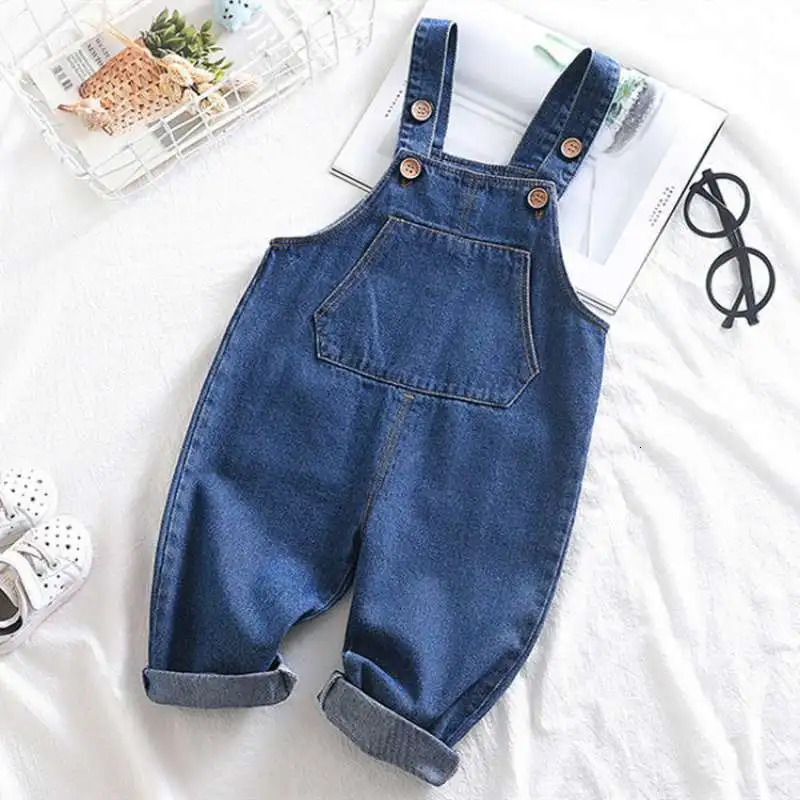 DIIMUU Baby Children Boys Clothing Girls Toddler Overalls Denim Pants Jumper Infant Kids Jumpsuits Trousers Dungarees Playsuits 250508