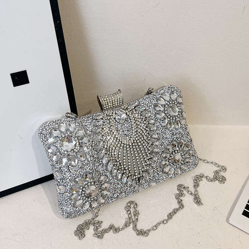Dinner Bag Dinner Bag Banquet Sparkling Diamond Handbag One Shoulder Diagonal Cross Women S Qipao Evening Dress Bag Fashionable And Casual High End KQ
