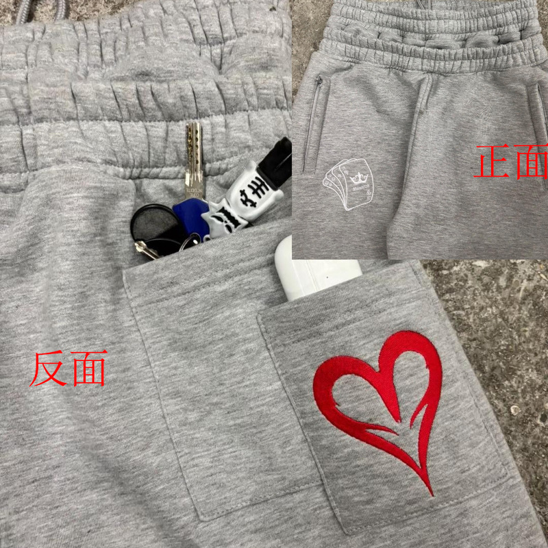 Men's Pants Y2K Retro Men Jogging Double Waist Poker Embroidery Unisex Sweatpants Gothic Hip Hop Streetwear Casual Baggy Sagging