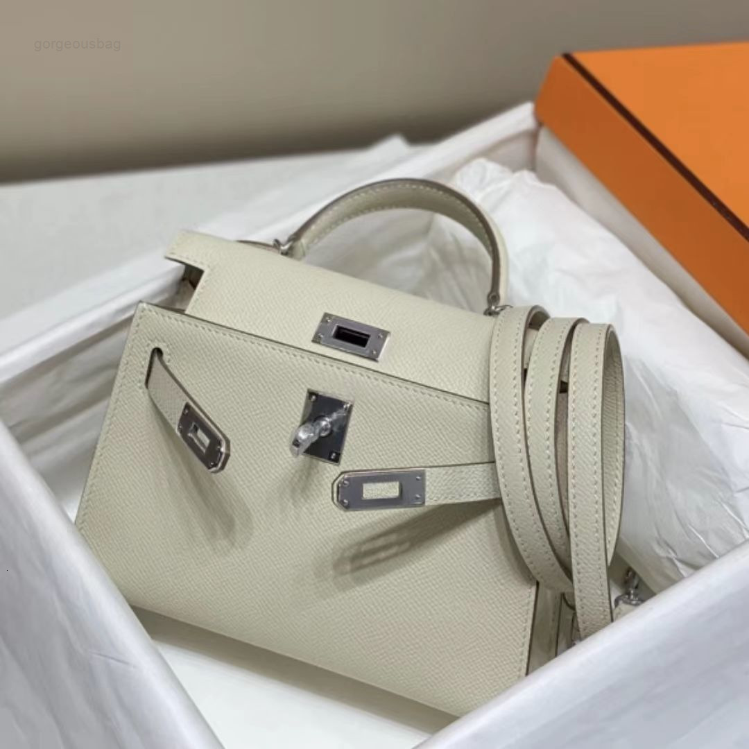 Fully handmade Designer Mini Handbag 19cm Crossbody Shoulder Bag in French original leather with gold plated hardware