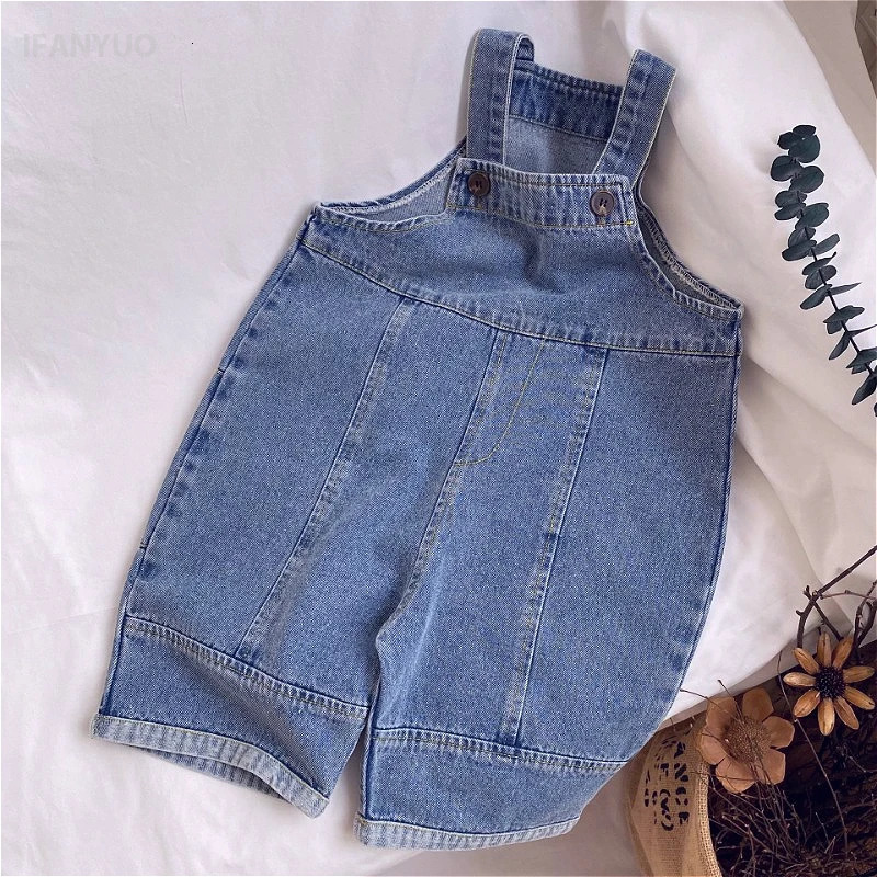 1-8T Childrens Pants Spring Loose Wide Leg Overalls for Boys and Girls Baby Jeans Baby Rompers Kids Denim Trousers Pantsv 250508