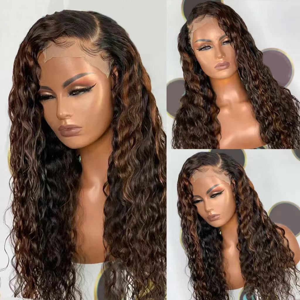 Fashion Wig Front Lace Black Big Wave Curly Hair Hot Selling Front Lace Full Headset