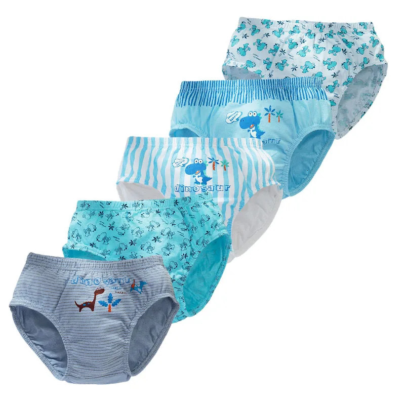 5Pcs/Set Cartoon Dinosaurs Children Underwear Boys Panties Cotton Breathable Kids Knickers Briefs Absorbent Boys Triangle Boxers 250508
