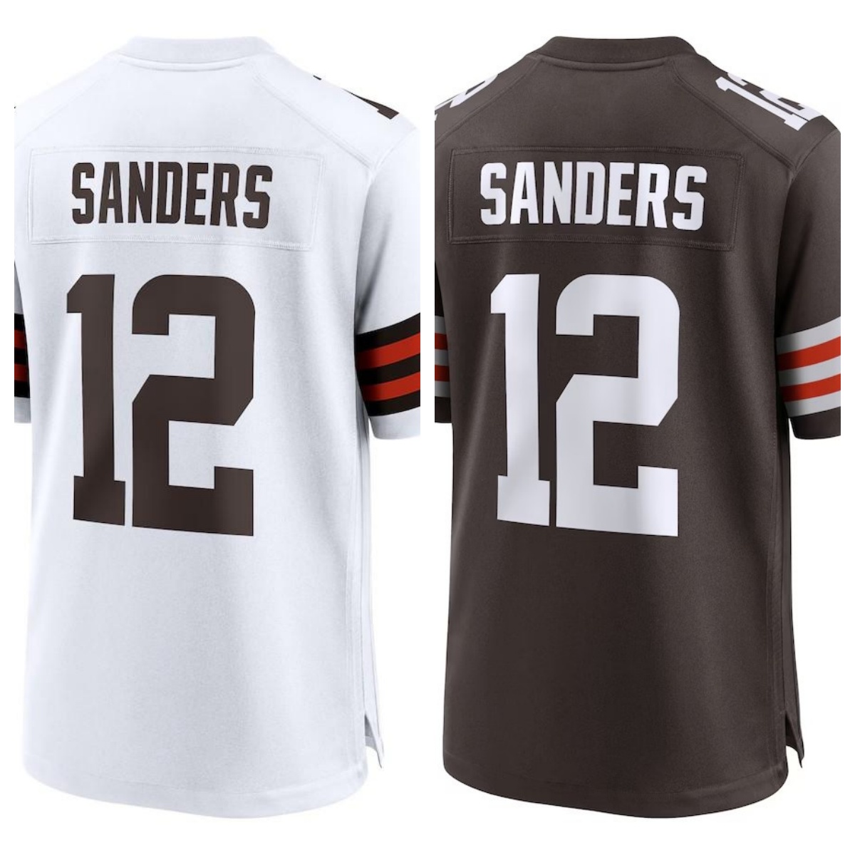 Shedeur Sanders 12 Jersey Football Jerseys 2025 Draft Team Brown White Orange Color Stitched Men's Size S-XXXL