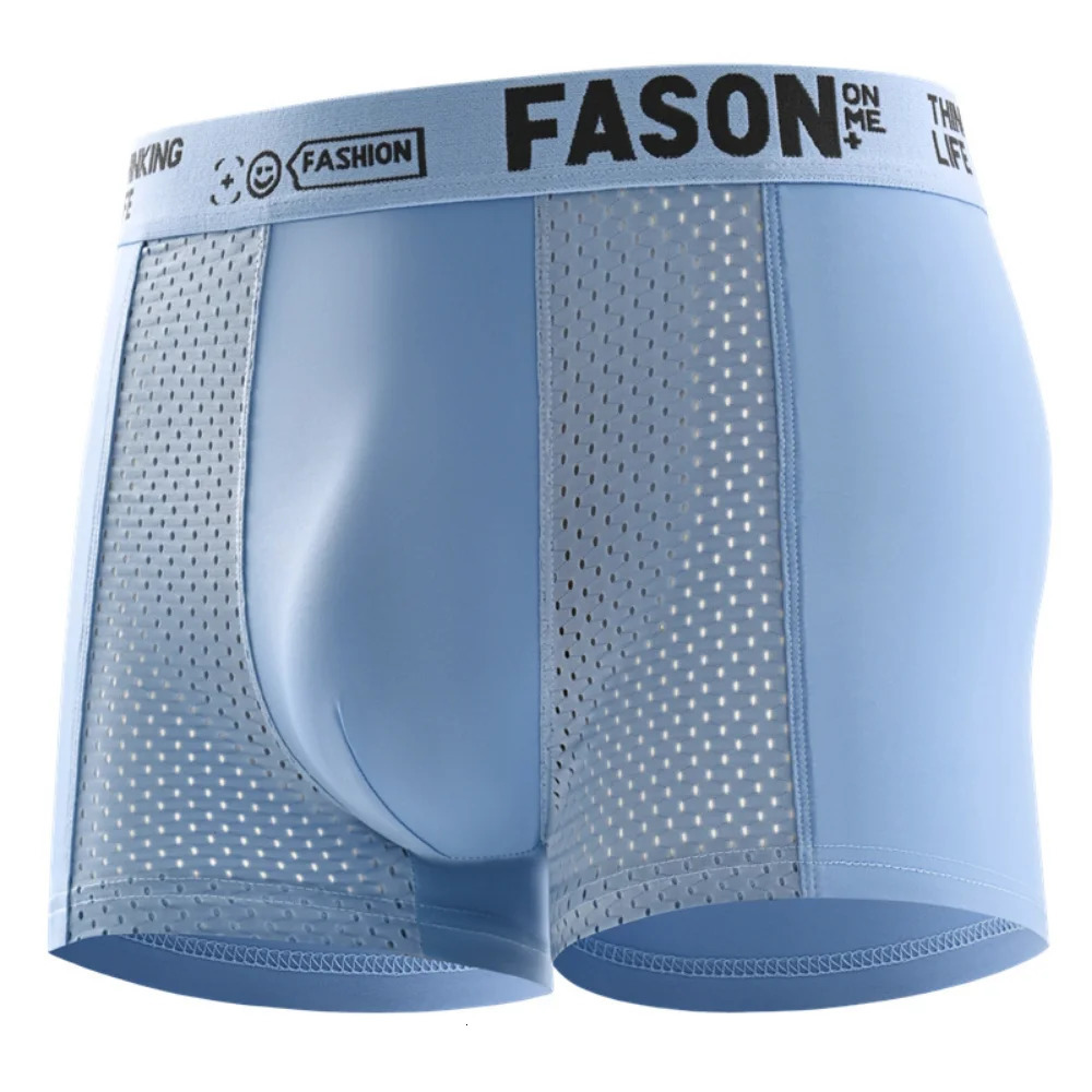 Mens Ice Silk Mesh Underwear Antibacterial Breathable Boxer Microfiber Shorts Boxing 250430Z