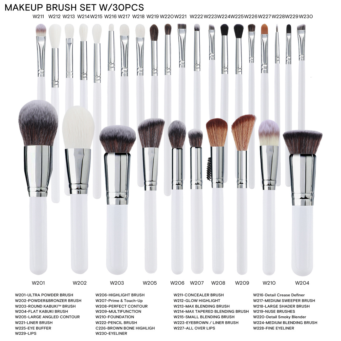 5 pieces 7 pieces 8 pieces 14 pieces 18 pieces 30 pieces makeup brush set high-end professional foundation brush complete set 240701