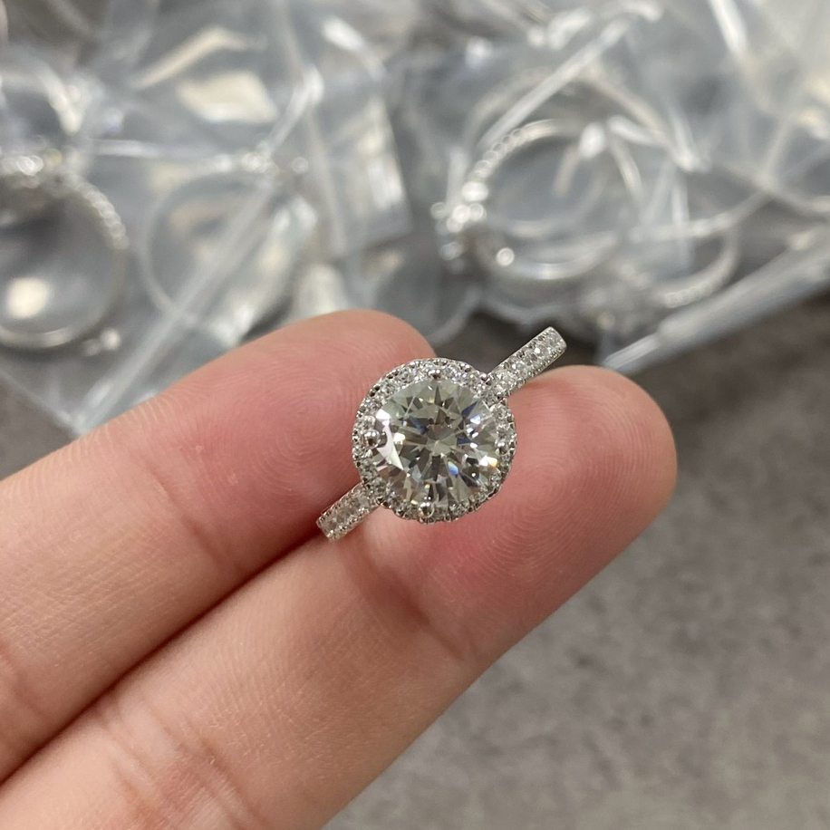 Moissan drill stud earrings VS grade ADITA earrings necklace jewelry set 925 silver material top quality Never fade E003
