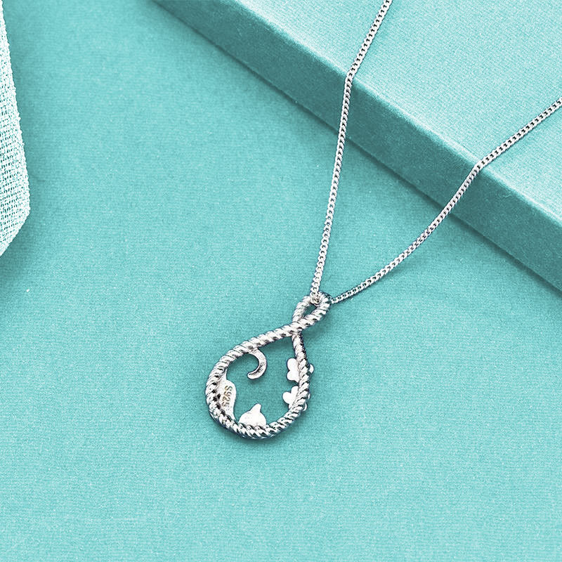 Women's Charming Cats & Flowers S925 Solid Silver Chain Accessory