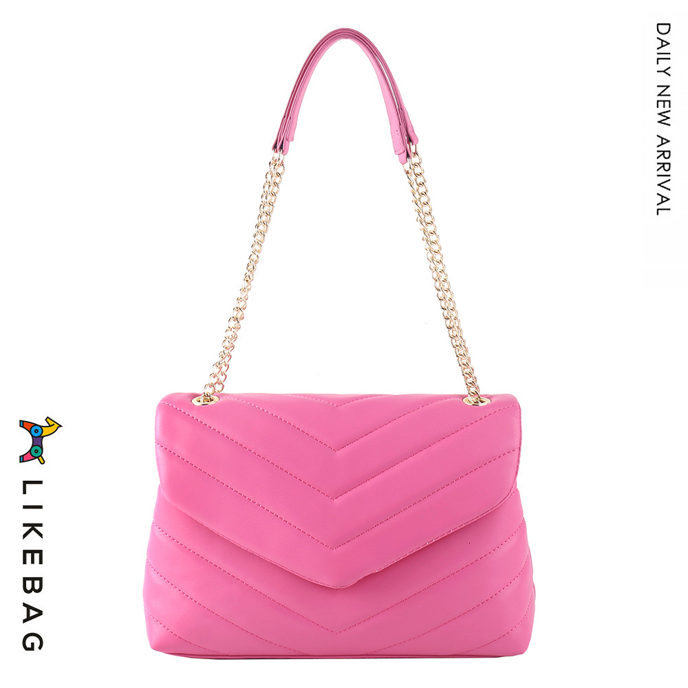 Commuter Soft One Shoulder Crossbody Handbag Women's Metal Embroidery BagV Versatile Chain Diamond Checker Bag