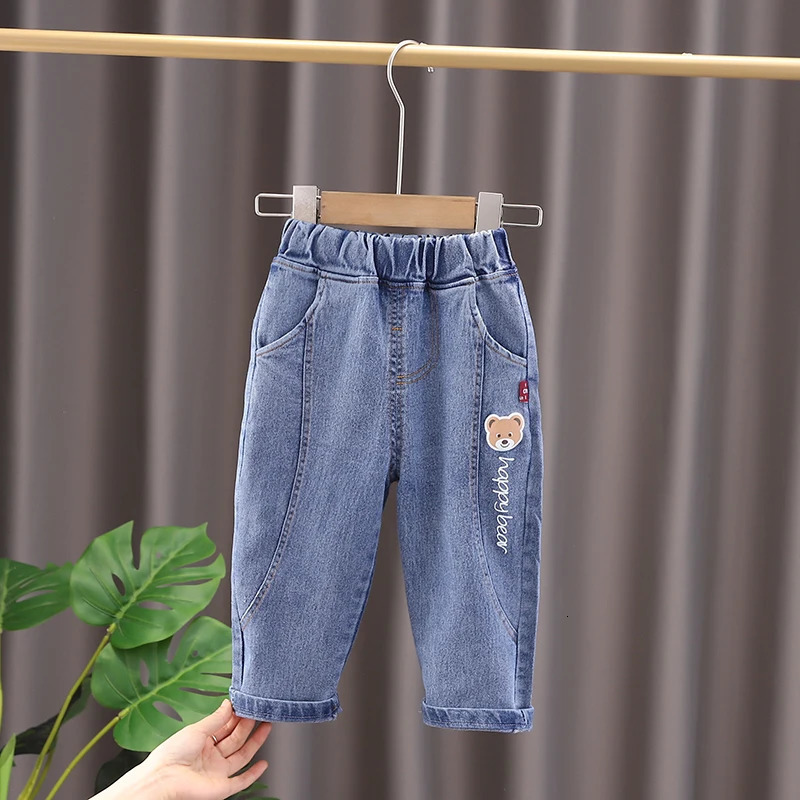 Baby Boys Girls Jeans Pants Children Trousers Boys Girls Jeans Boys Casual Pants Cartoon Jeans Kids 1 2 3 4 YEARS 250508