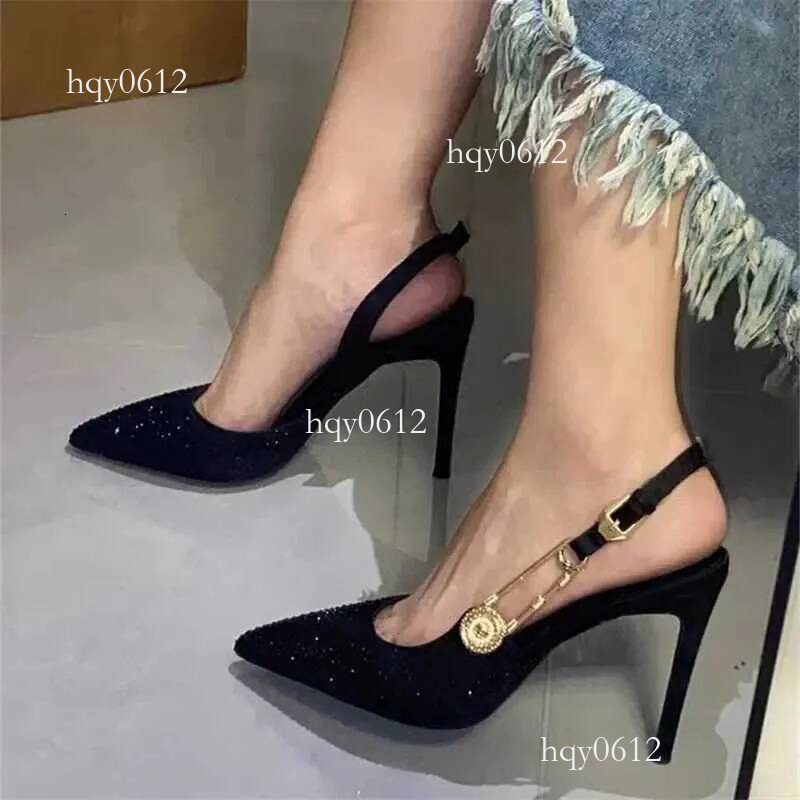designer Designer Pointed High Heels Rhinestone Party Dress Sandals 2024 Fashion Elegant Sexy Office Gladiator Women PumpsC241012
