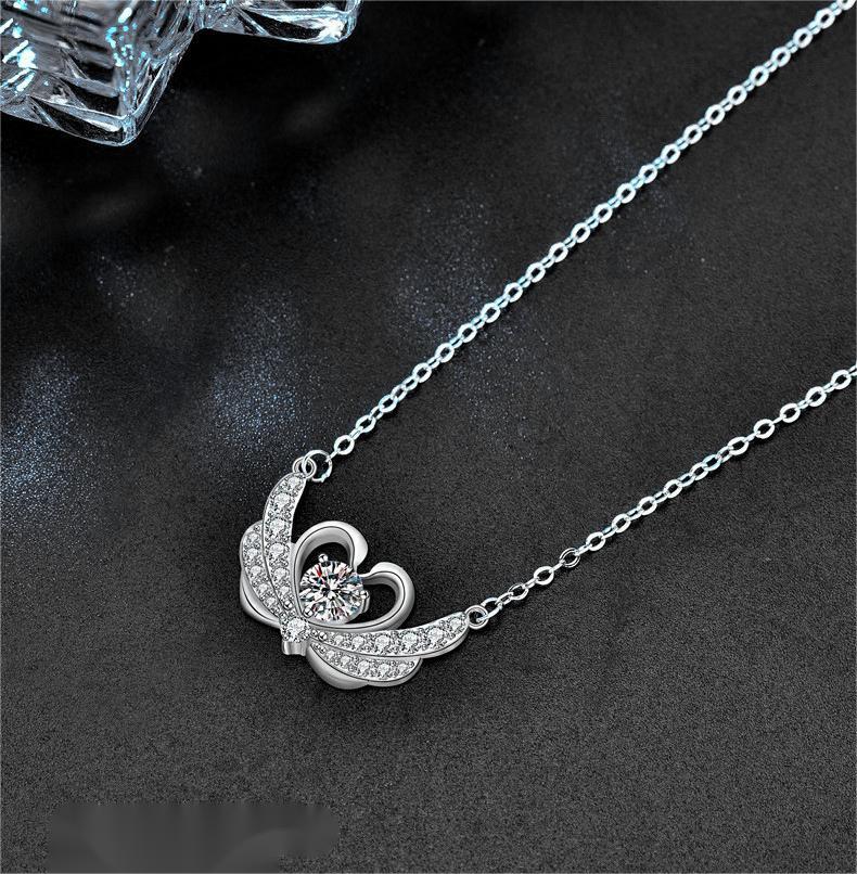 925 Sterling Silver Swan Necklace with High-Grade Moissanite Pendant, New Design, Perfect for Neck Chains