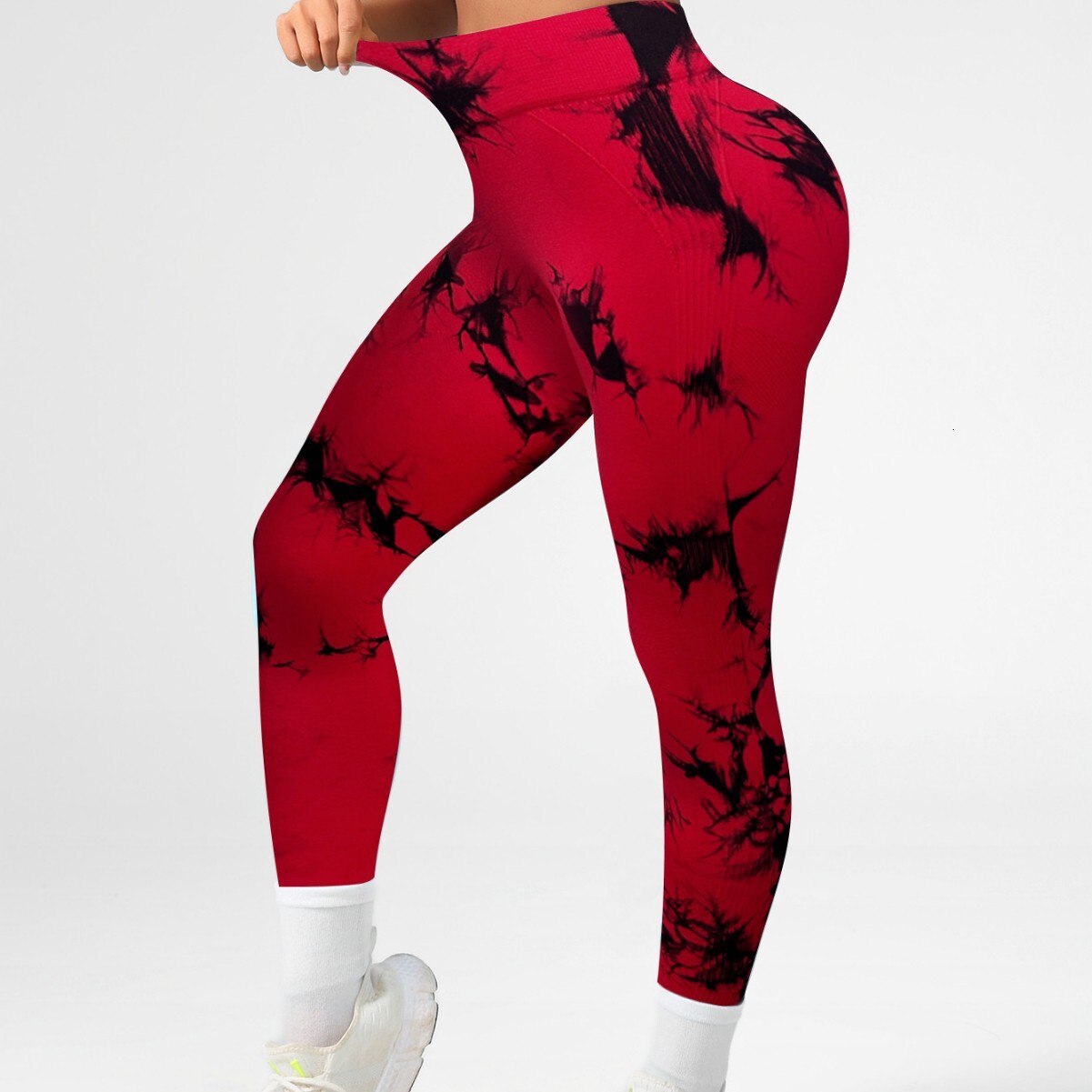 New color hot selling tie dye skin friendly fit, anti roll edge, running, floral fitness pants, tight fitting sports yoga pants