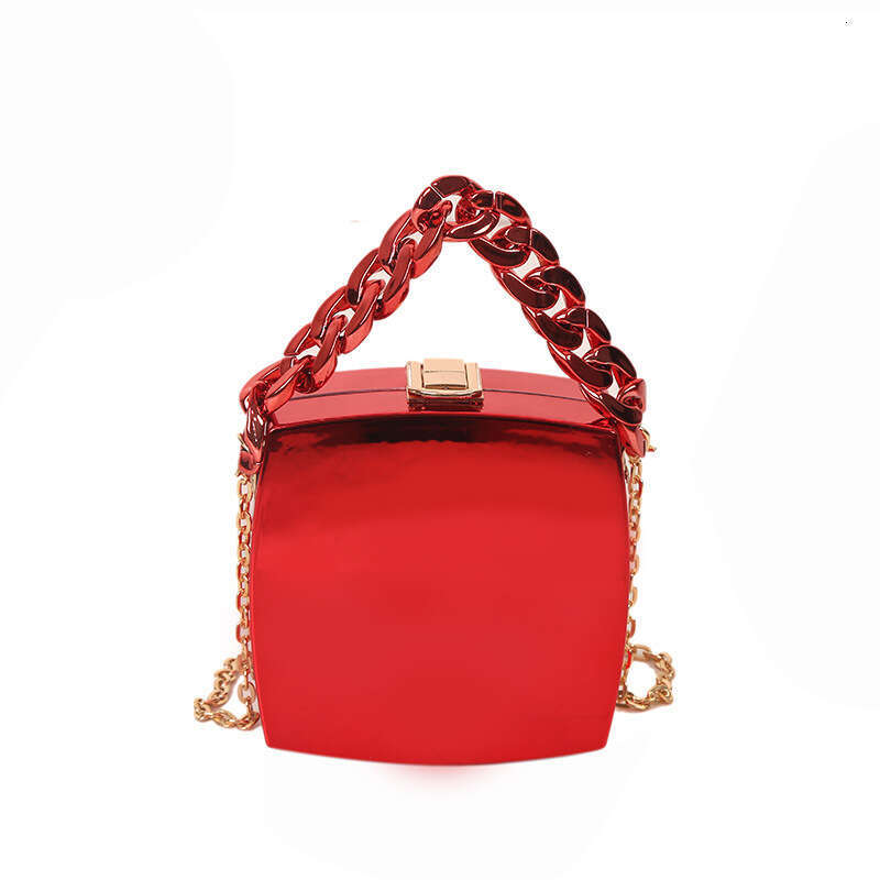 Dinner Bag Dinner Bag Instagram Popular Metal For Women S New Niche Chain Single Shoulder Crossbody Mouth Red Bag Stylish Handbag Banquet Bag KQ KQ