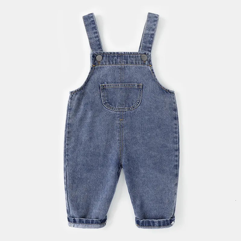 Spring Autumn Children Clothing Infant Baby Boys Girls Jeans Jumpsuits Solid Denim Pants Toddler Kids Overalls Outfits 250508