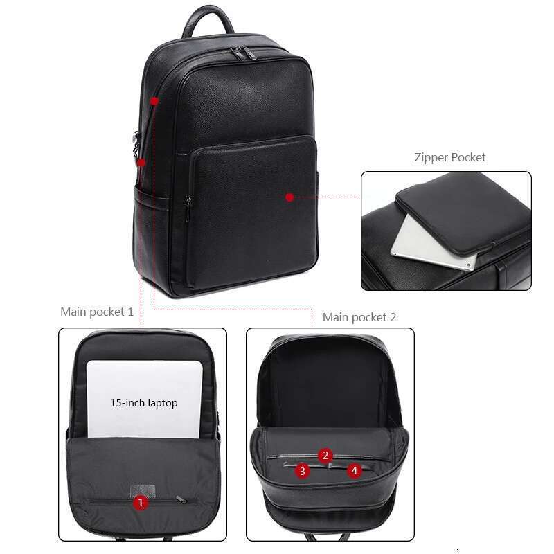 100% Cow Genuine Men Backpacks Fashion Real Natural Leather Student Backpack Boy Brand large Computer Laptop Bag