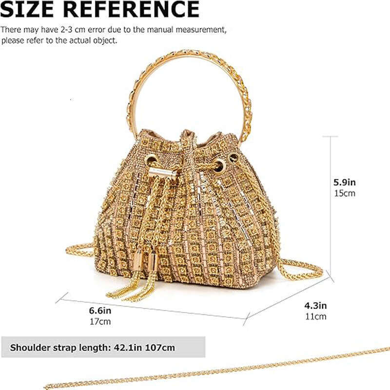 Dinner Bag Dinner Bag Banquet Temperament Inlaid Handbag Chain Simple And Fashionable Full Diamond Bucket Bag KQ KQ