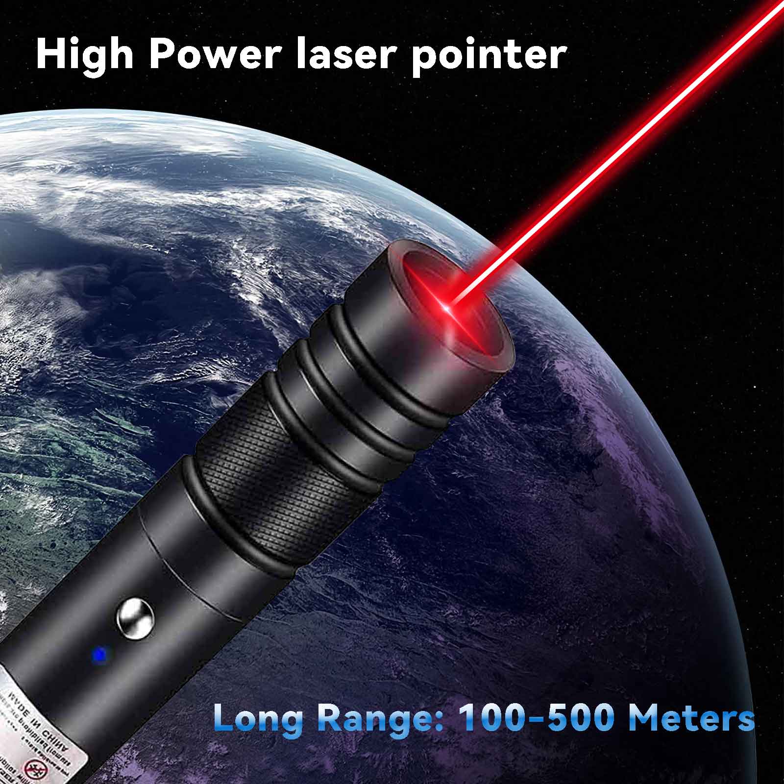 Laser Pointer High Power Rechargeable Lazer Pointer, Laser Pen with Long Range Adjustable Focus with Star Cap, Astronomy, Cats Dogs (Red)