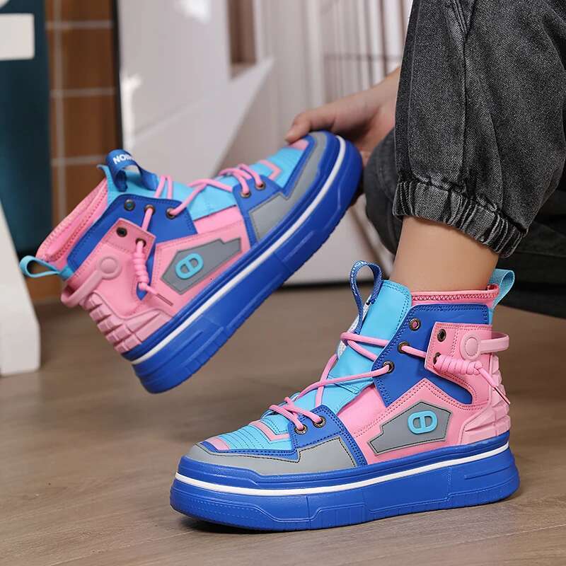 New high top board thick soles increase men's fashion personality all match student sports shoes