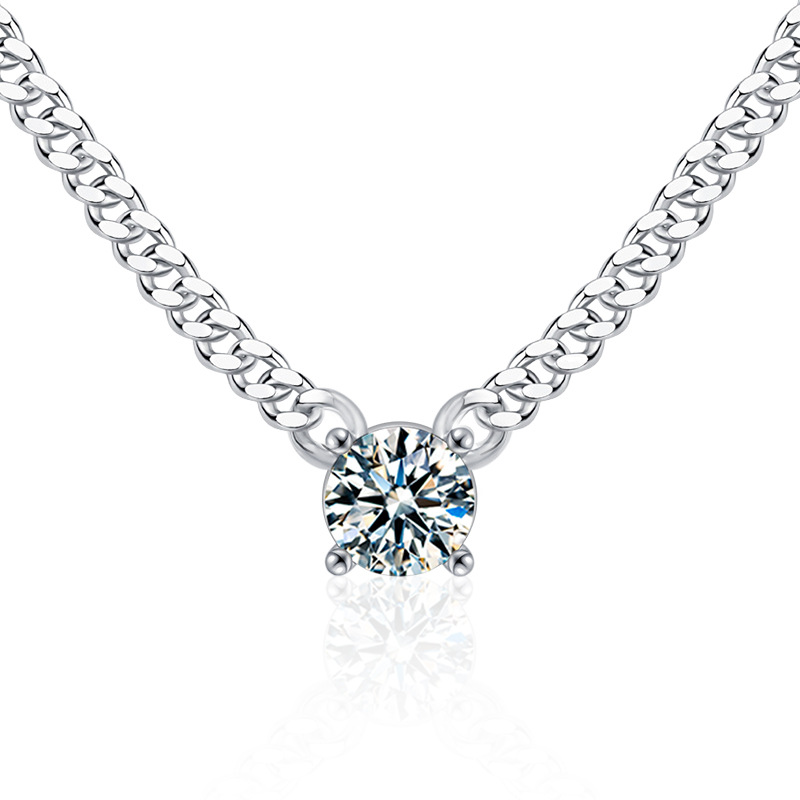 Moissanite Cuban Link Necklace for Men, 925 Silver Chain, No Tarnish, Amazon Bestseller, with Pendant, Luxury Lockets
