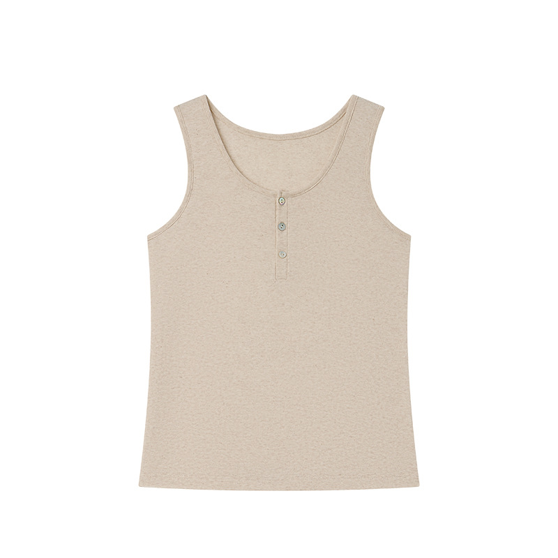 HL300 Spring and summer small camisole women's new linen button vest skin-friendly inner bottoming shirt