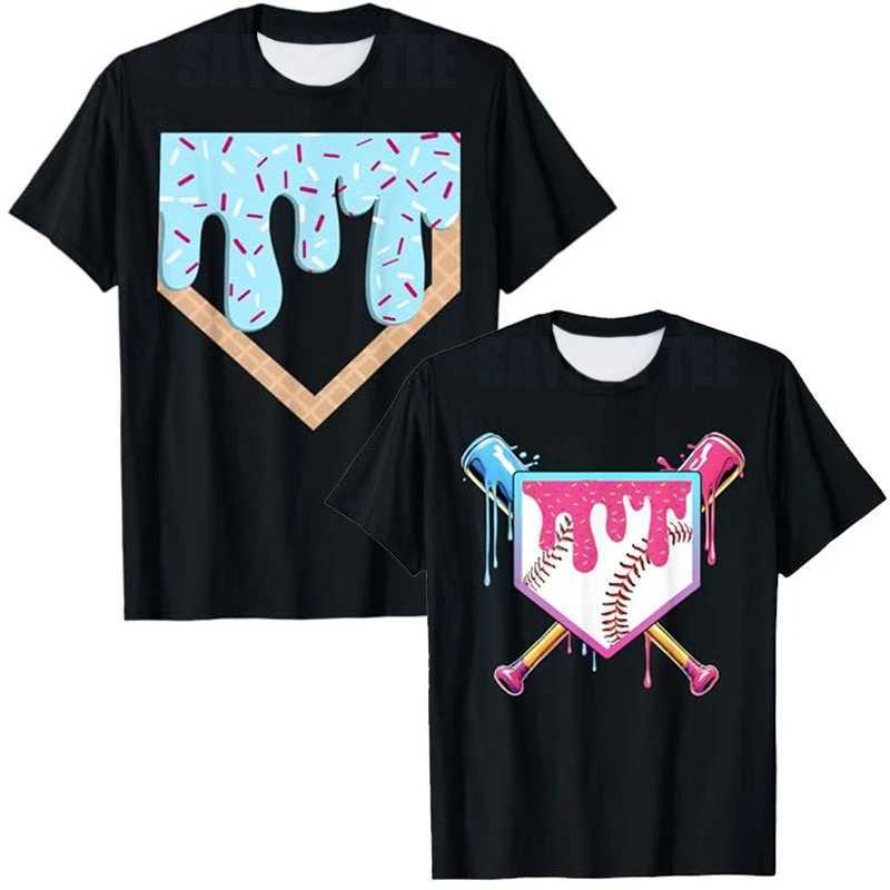 Baseball Home Plate Drip Boys Baseball Bat Baseball Drip T-ShirtT250508