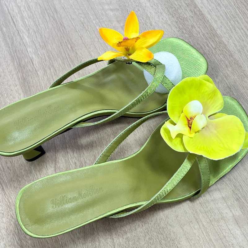 Flower Ladies Sandals Brand Luxury New Summer Clip-toe Cool Travel Beach Convenient Comfortable Exquisite High Heels XJ250610