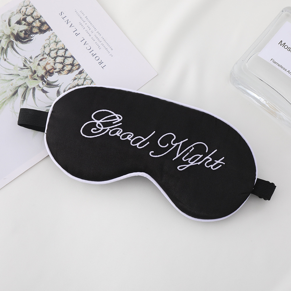 Eye new simulation silk good night letter adjustment buckle shading sleep eye mask portable multi-color