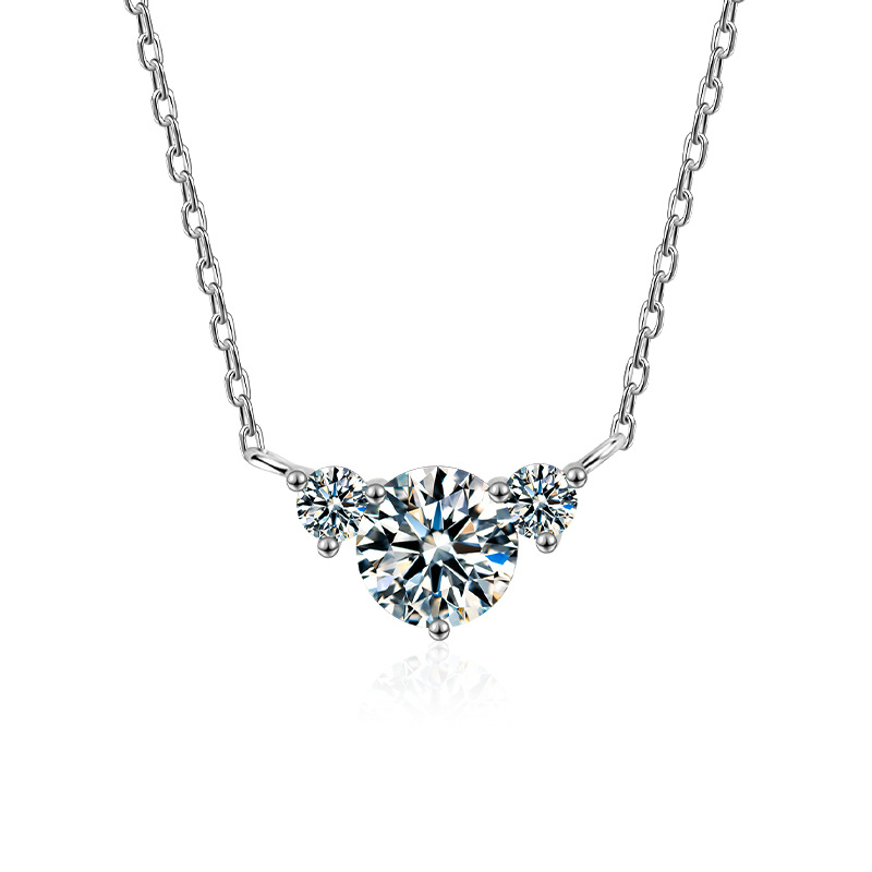 S925 Silver Moissanite Heart Necklace for Women, Versatile Elegant Pendant, Simple & Stylish Clavicle Chain Jewelry
