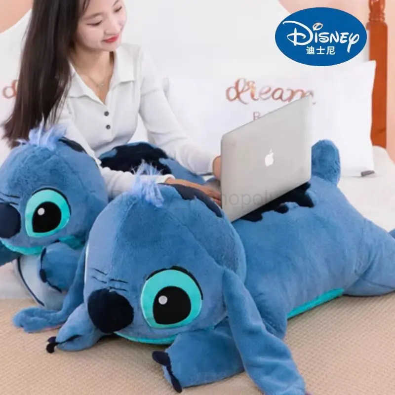 Disney 45/60/80cm Stitch Doll Plush Toys Lilo Stitch Plush Stuffed Doll Soft Pillow Prone Posture Dark/Light Blue Cute Gift Toys Z250508