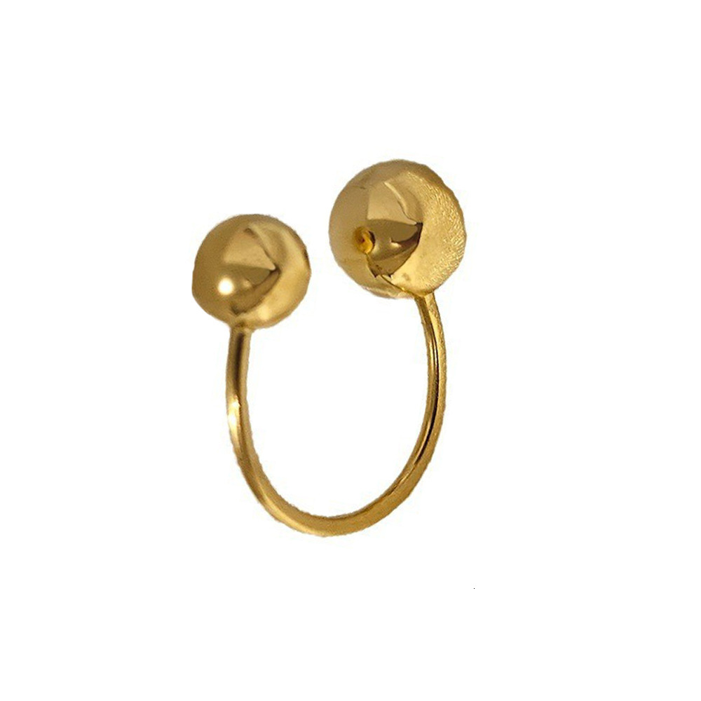 Personalized size round ball ring, female niche, high-end, gold-plated opening ring accessory