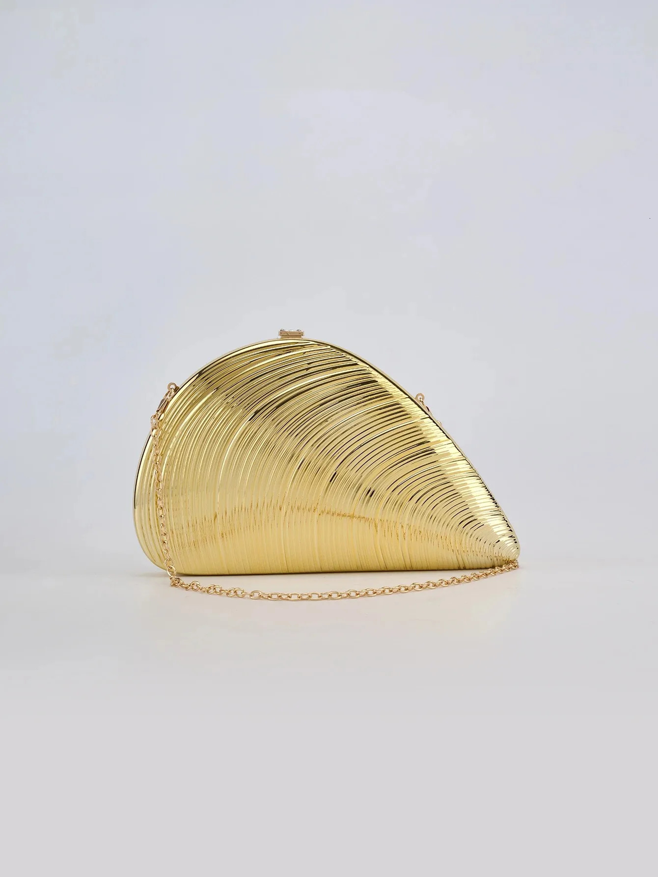Retro Golden Silver Metal Large Shell Acrylic Bag Banquet Party Hand All-Inclusive Womens Shoulder Crossbody Evening Bags 250507