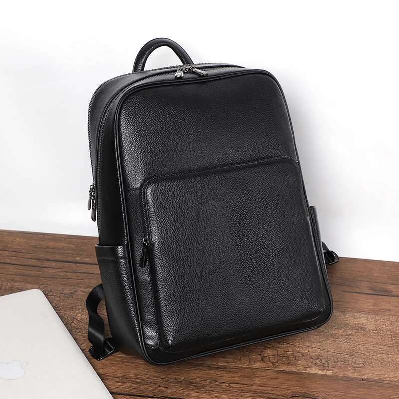 100% Cow Genuine Men Backpacks Fashion Real Natural Leather Student Backpack Boy Brand large Computer Laptop Bag