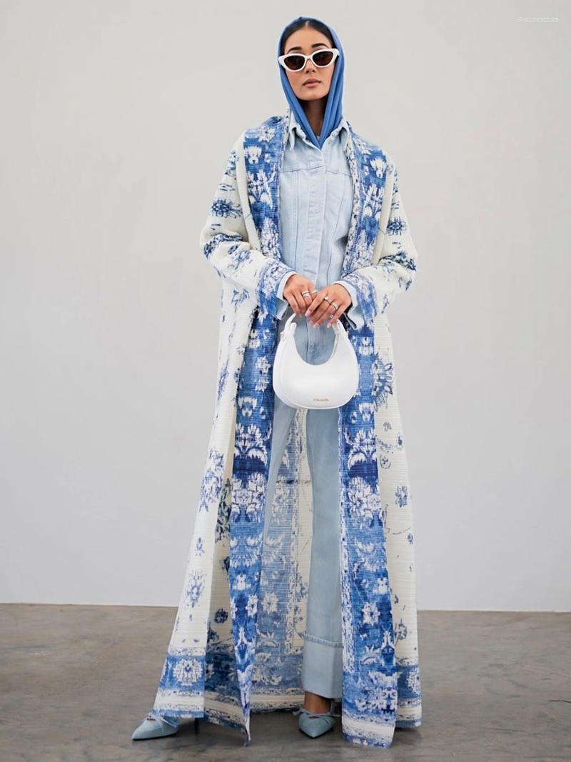 Ethnic Clothing Abaya Ramadan 2025 Evening Formal Robe For Women Casual Elegant Dubai Pleated Long Sleeve Cardigan Trench Coats free shippin