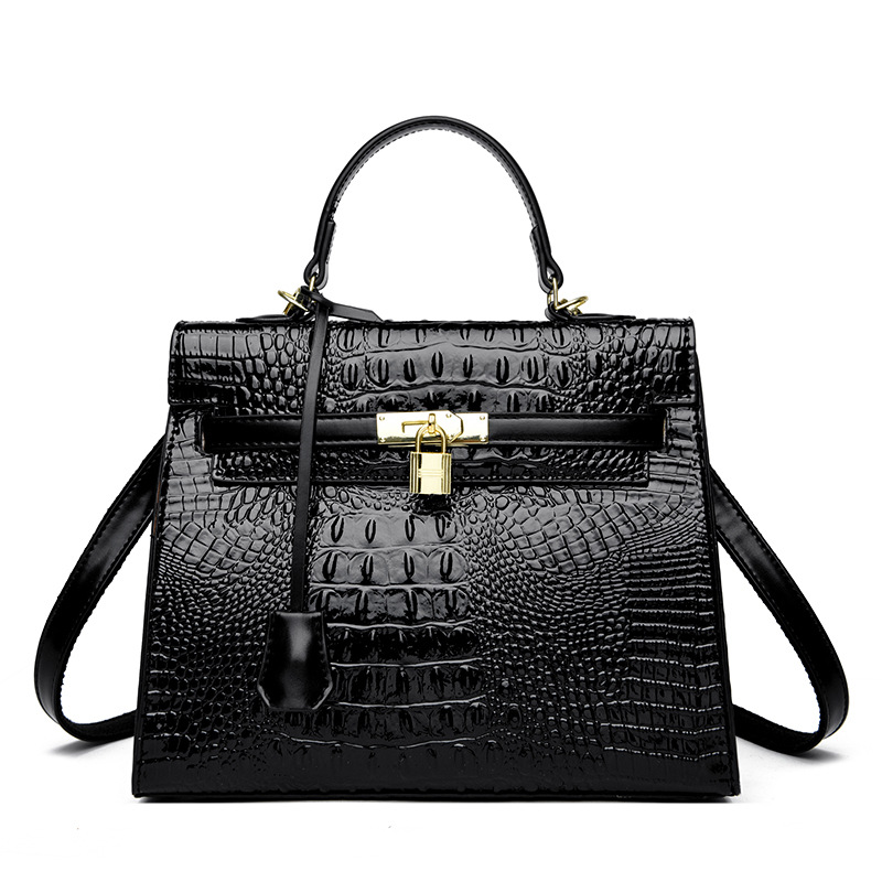 2025 Best Seller Classic Kelly-Inspired Crocodile Bag - Premium Structured Box Shoulder Bag Vintage-Inspired Crossbody Bag for Women