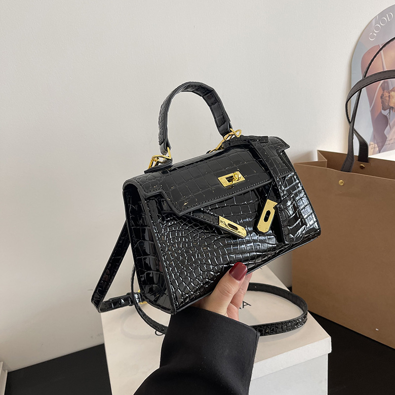 Hot Sale Mini Kelly-Inspired Croco Bag - Luxury Adjustable Chain Crossbody Purse, Designer-Style Small Shoulder Bag Free shipping