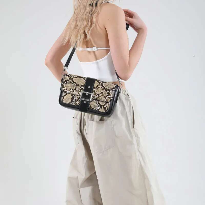 Snake Pattern Satchel High Quality Leather Shoulder Bags for Women 2025 New Simple Crossbody Bag Designer Ladies Handbags