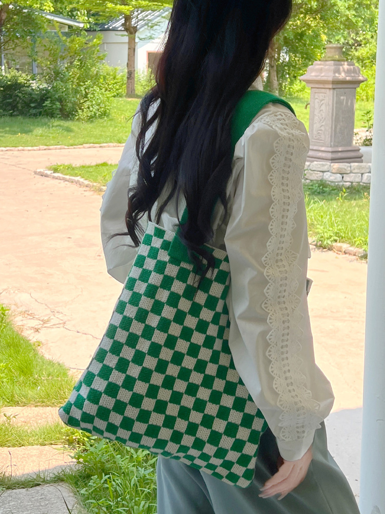 Large Capacity Knitted Bag for Women - Shopping Bag, Casual Knitted Bag, Handheld Shoulder Bag, Versatile Tote Bag, Arm Bag, Trendy Bag