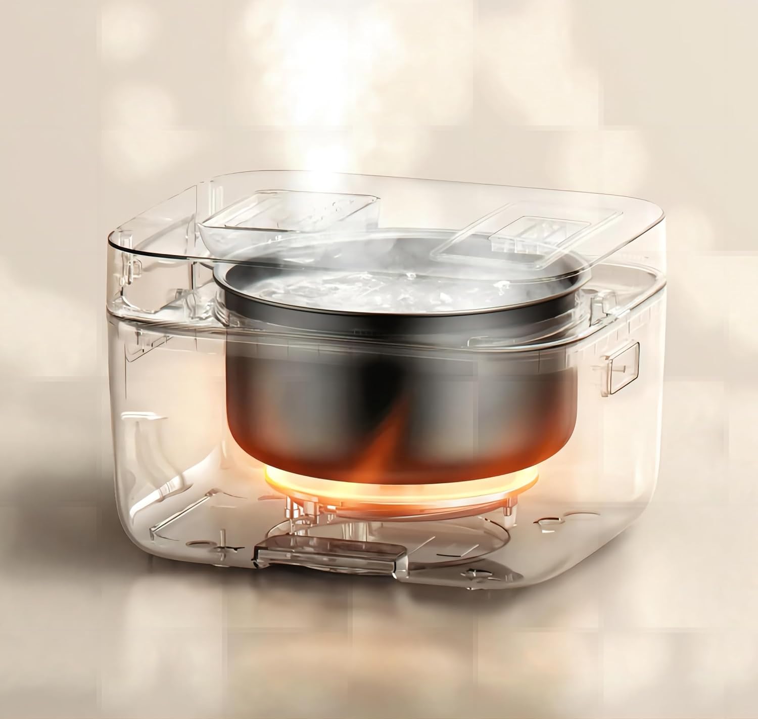 Xiaomi Multifunctional Rice Cooker 4 L, Compact & Quick, Rice Cooking in 30 Minutes, 6-Layer Non-Stick Inner Pot, 24 Hours Timer & 12 Hours Warming Fu