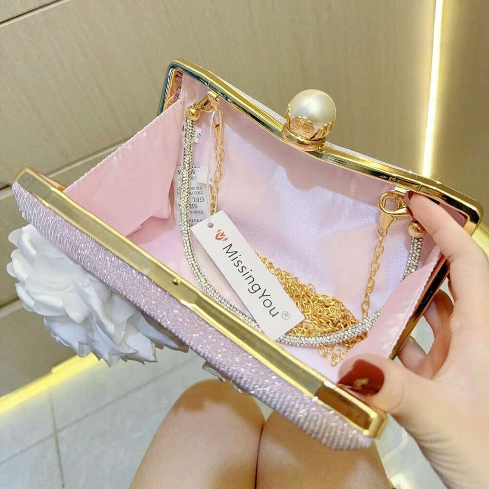 Dinner Bag Dinner Bag New Exquisite Pearl Flower Crossbody Evening Small Handbag Handheld Bag Banquet Dress Bag KQ KQ